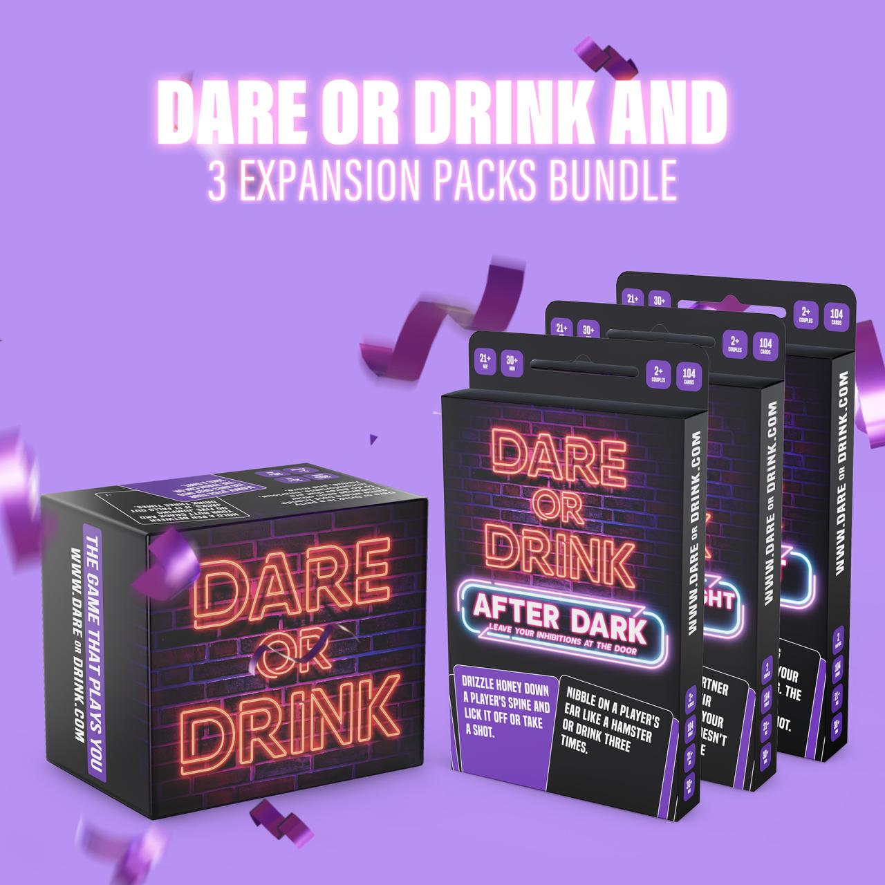 Dare or Drink Expansion Packs Bundle (Date Night, After Dark, Couples vs  Couples)